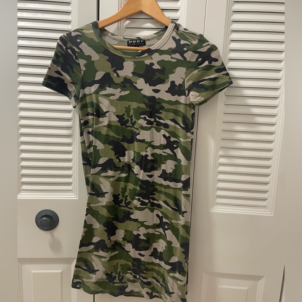 Green camo girls dress